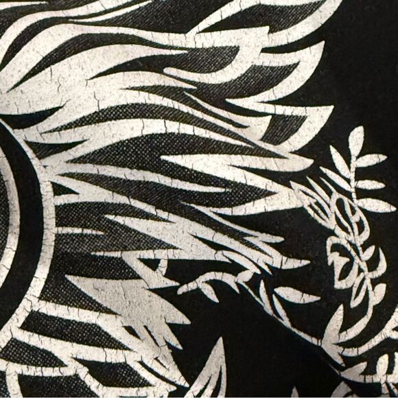 SHEIN Y2K Cropped Short Sleeve Top Graphic Heart Wings Flowers Black White S - Picture 8 of 8